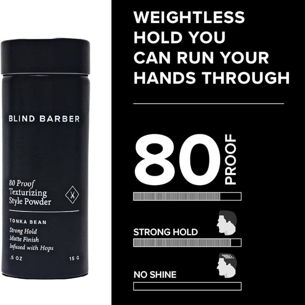 Blind Barber 80 Proof Texturizing Style Tonka Bean Strong Hold Powder 0.5 oz